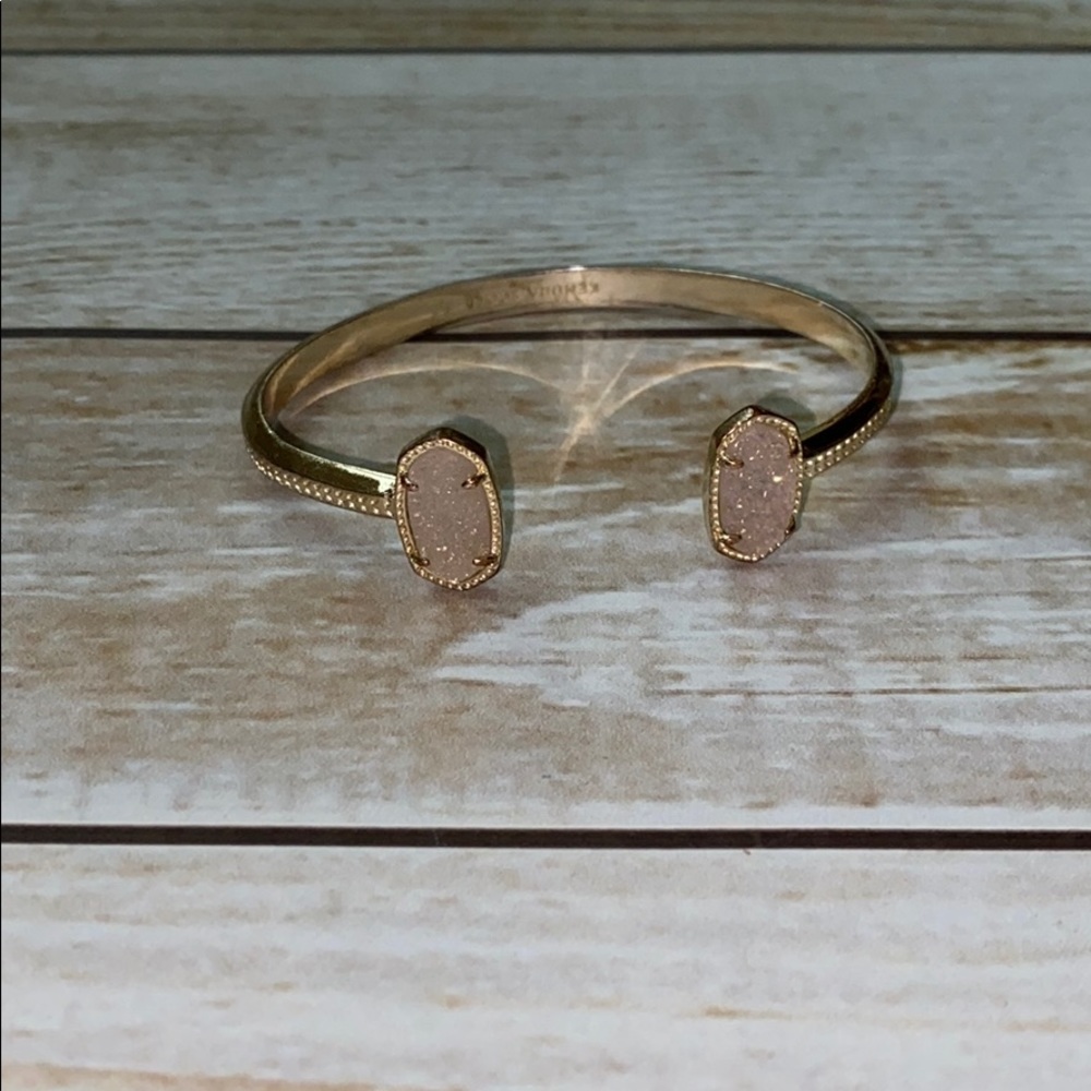 Kendra Scott Gold iridescent Druzy Cuff Bracelet